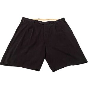 Tommy Bahama Shorts Mens 36 Black Textured Silk Cotton Blend Mid Rise Chino Golf